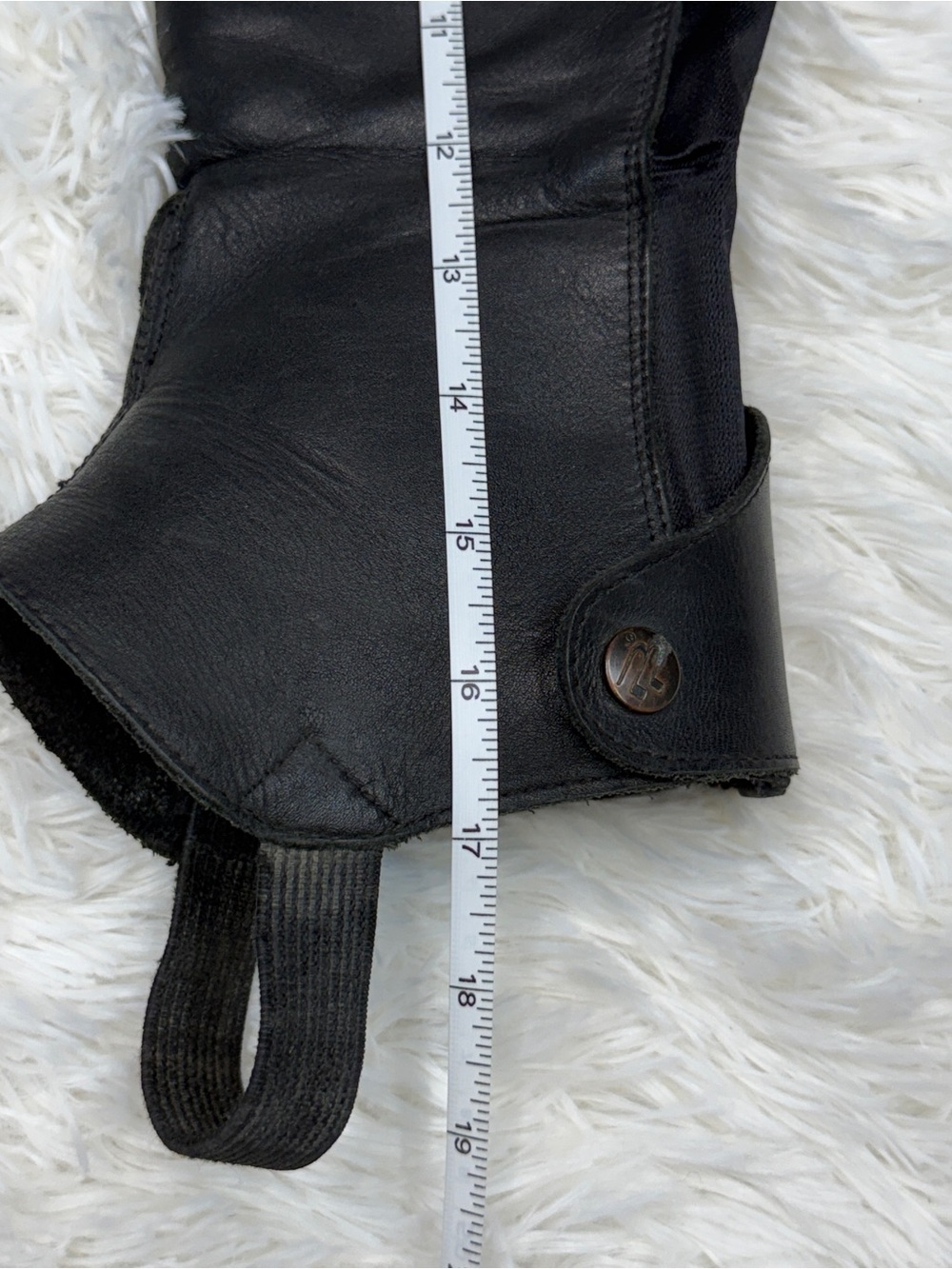 Black Parlanti Leather English Horseback Riding Half Chaps. Good Condition. - Picture 9 of 9